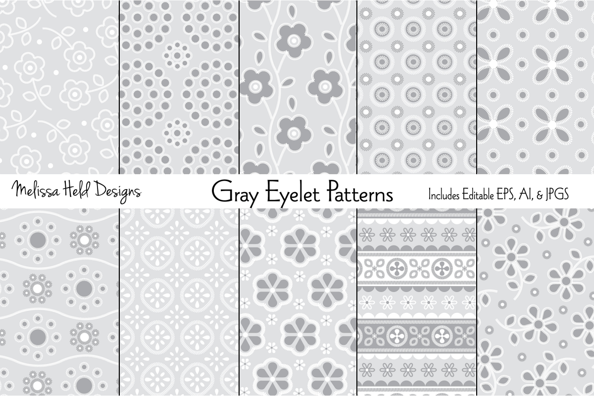 Gray Eyelet Embroidery Patterns example image 1
