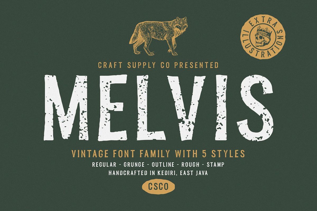 Melvis - Vintage Font Family Extras example image 1