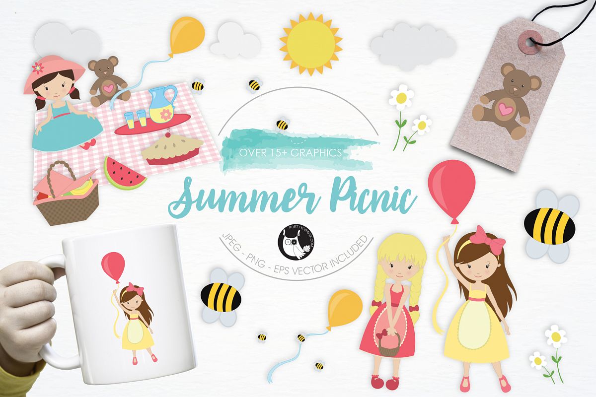 Summer Picnic graphics and illustrations example image 1