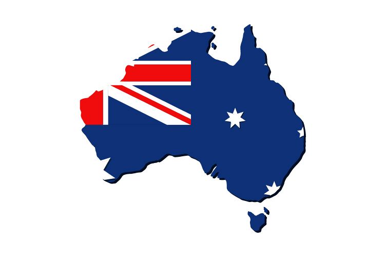 Australia map with flag example image 1