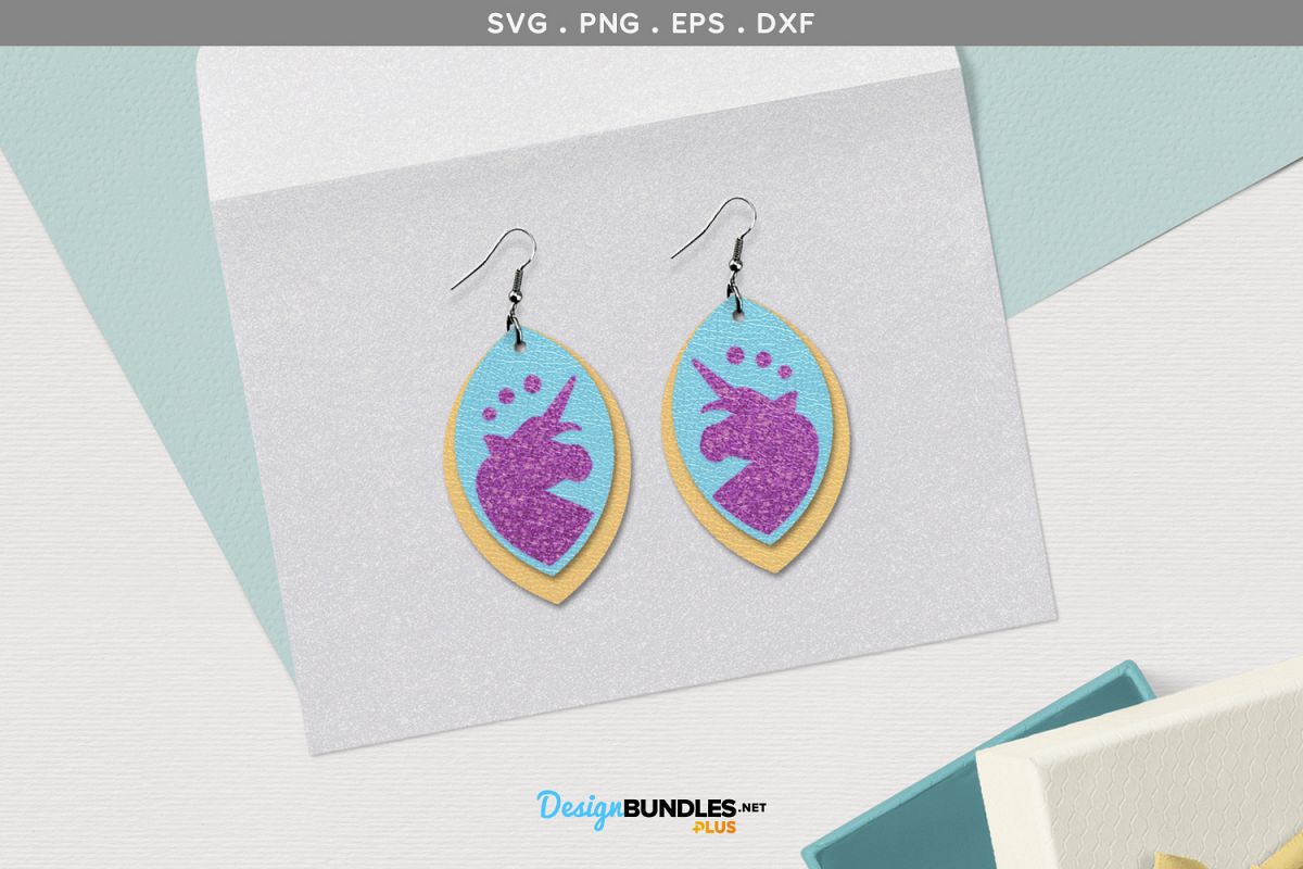 Unicorn Earrings SVG example image 1