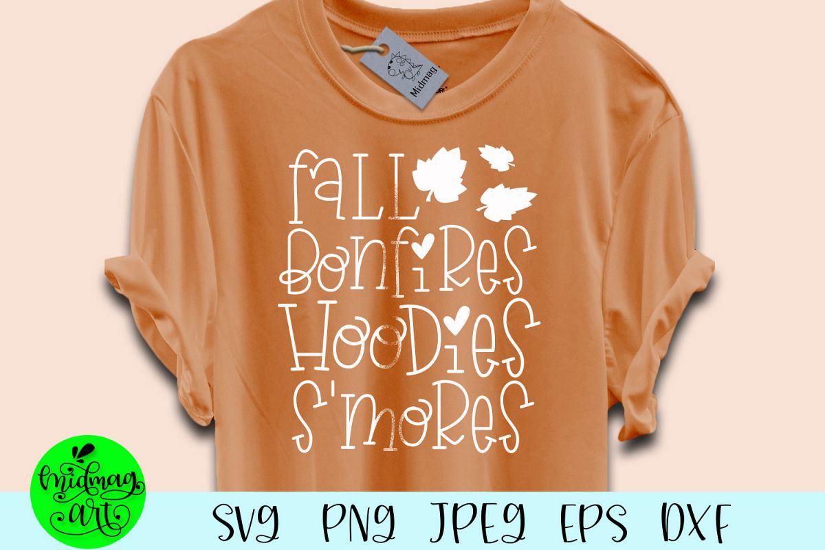 Fall bonfires hoodies s'mores svg, fall svg, example image 1