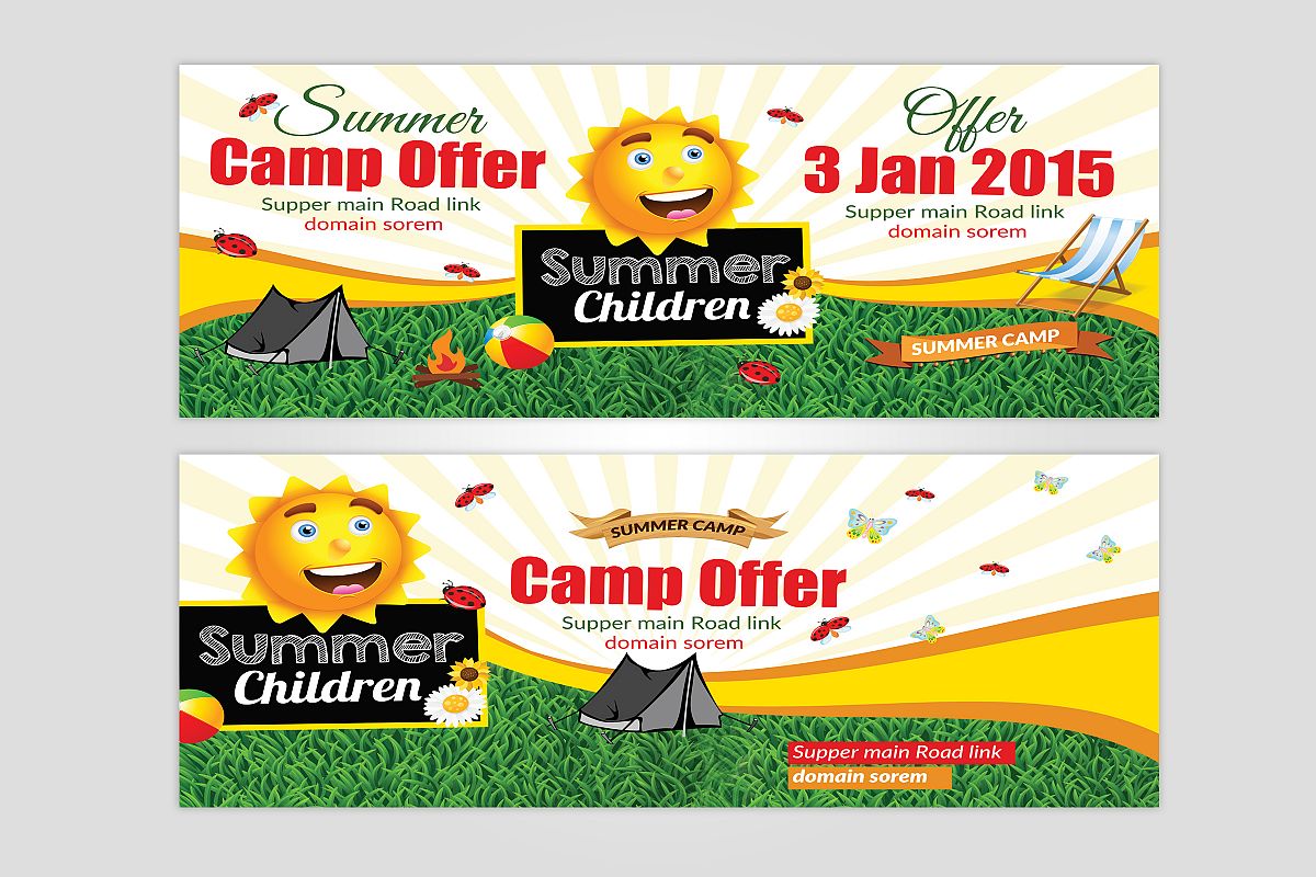 Kids Summer Camp Rack Card Template example image 1