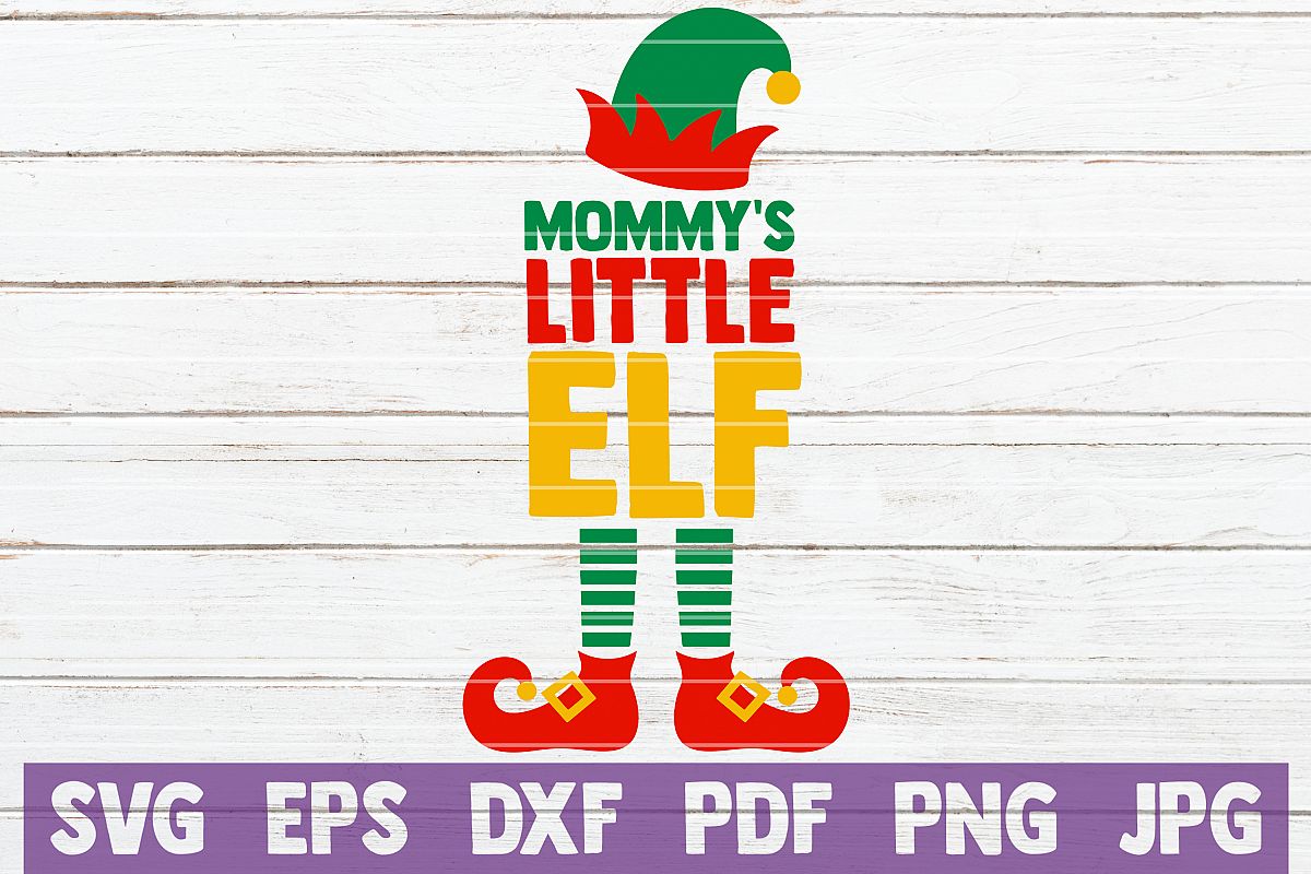 Mommy's Little Elf SVG Cut File example image 1