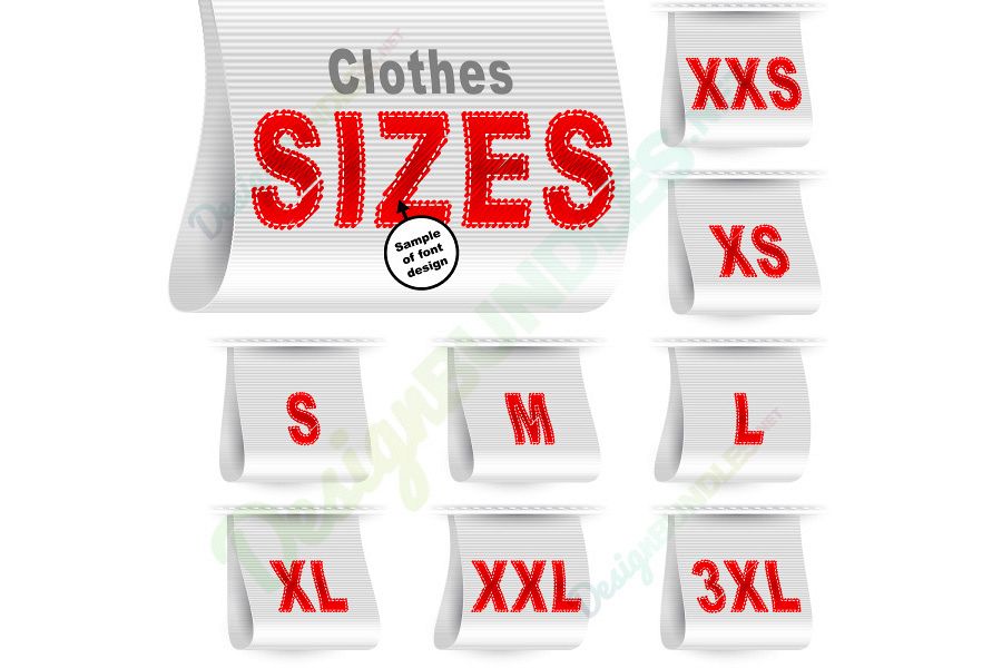 Download Vector Clothes Size Label Marketing Tag Sticker Sewn Set ...