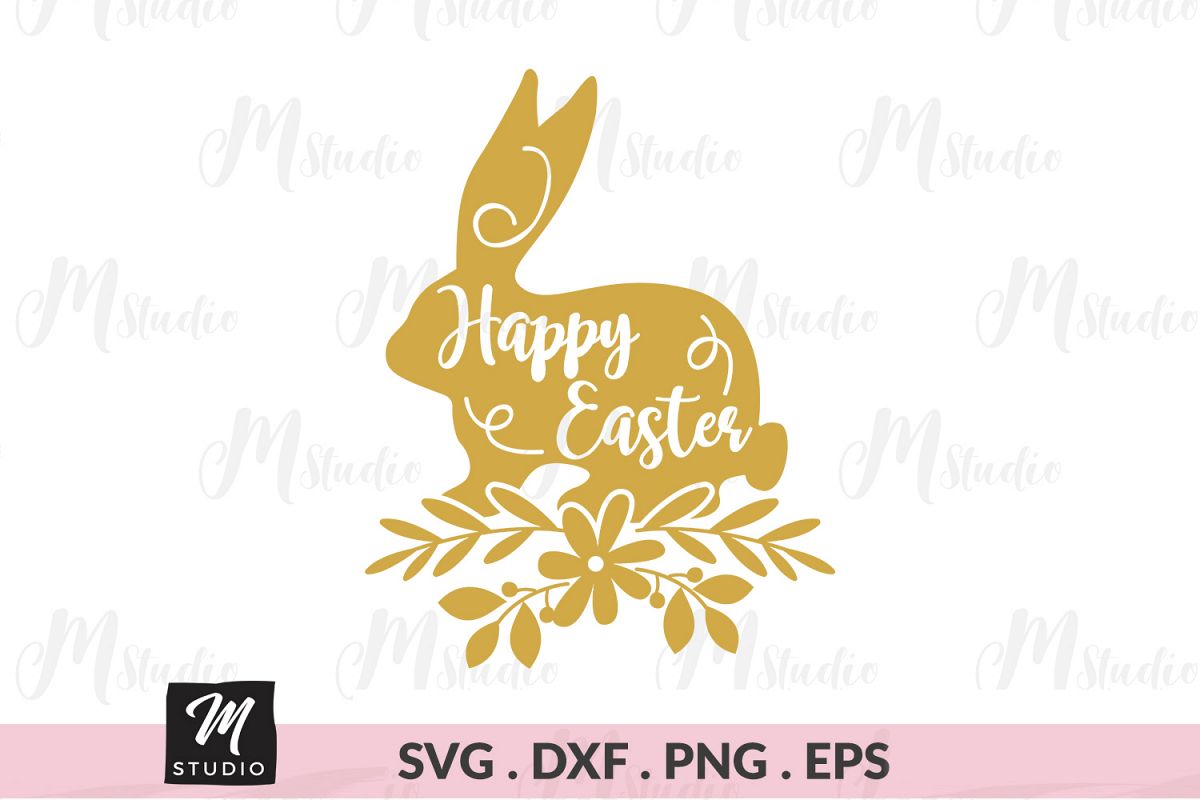 Happy Easter Bunny svg. example image 1