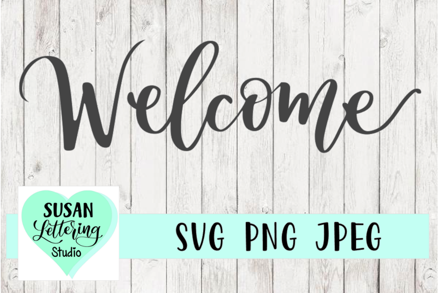 Welcome Handlettered Script Calligraphy SVG example image 1
