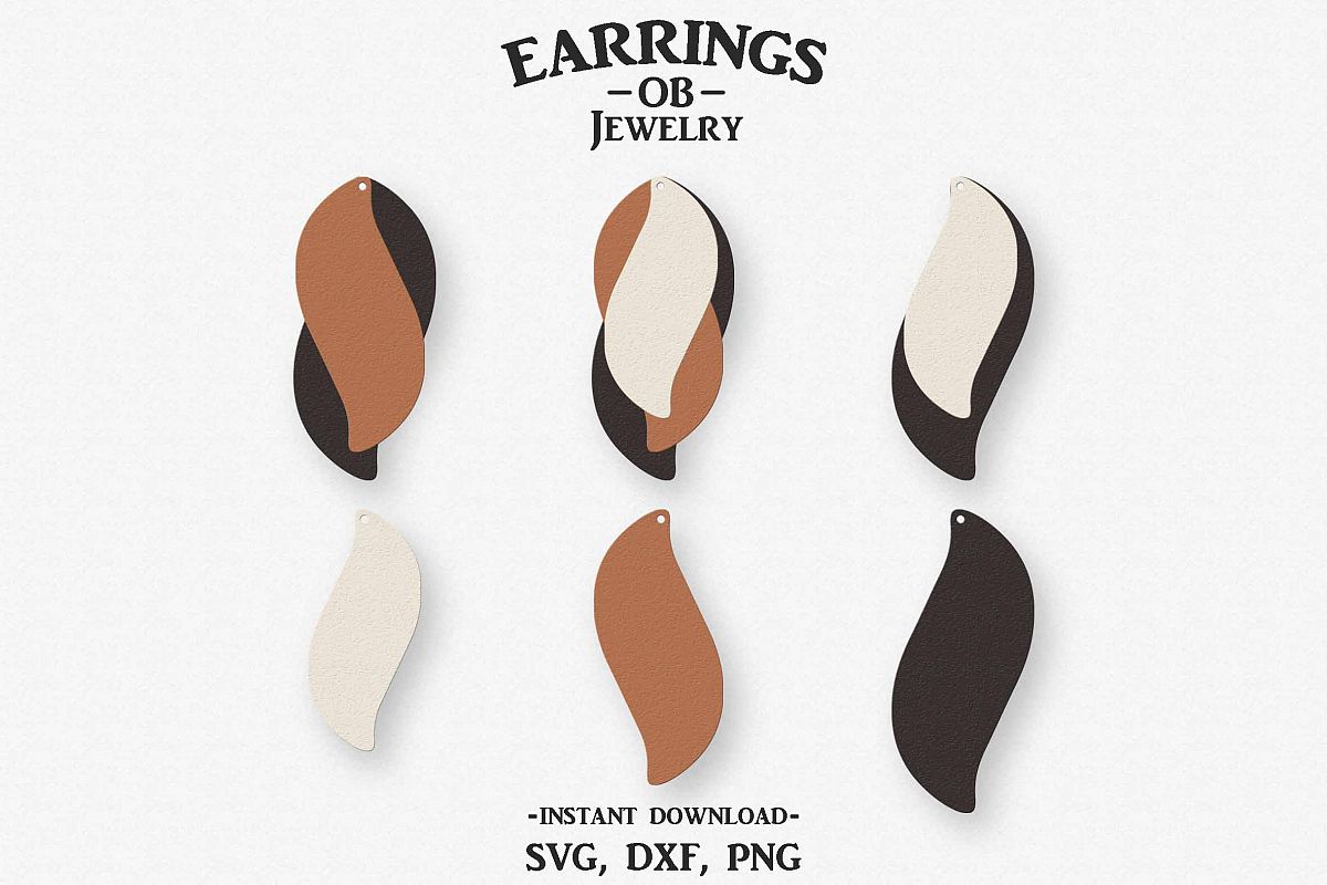 Earring Svg, Stacked, Cut File example image 1