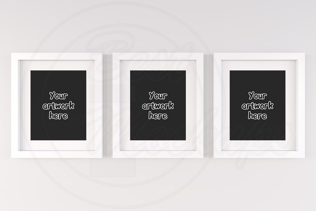 Set mockup white frame printable jpg example image 1