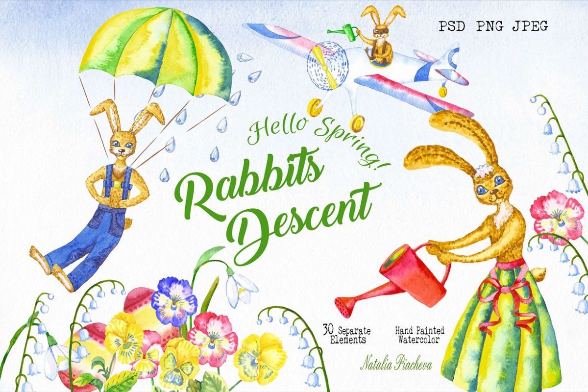 Welcome Spring! Rabbits Descent example image 1