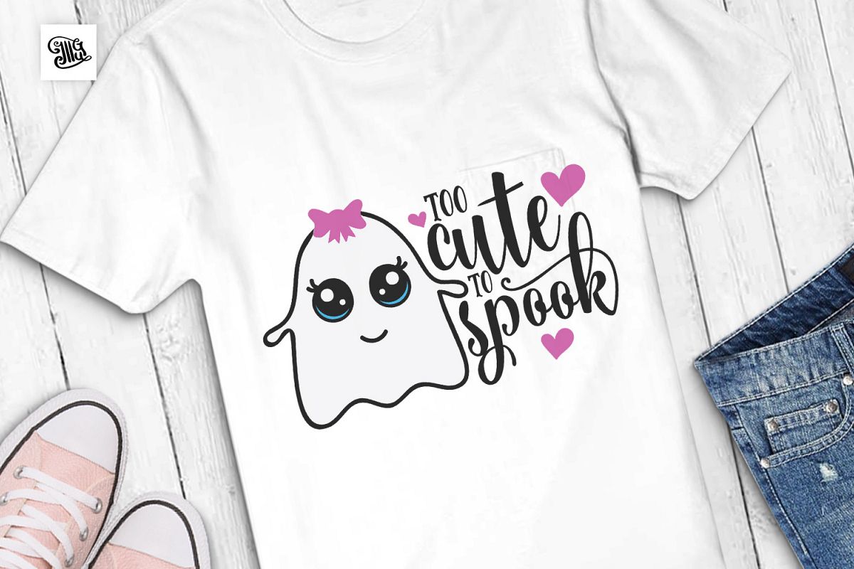 Too cute to spook - Halloween baby svg example image 1