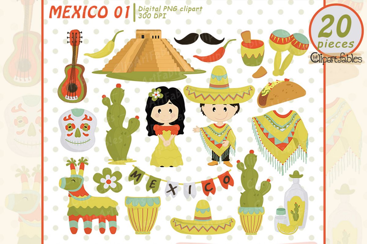 Mexican Cinco de Mayo clipart, digital clipart - instant example image 1
