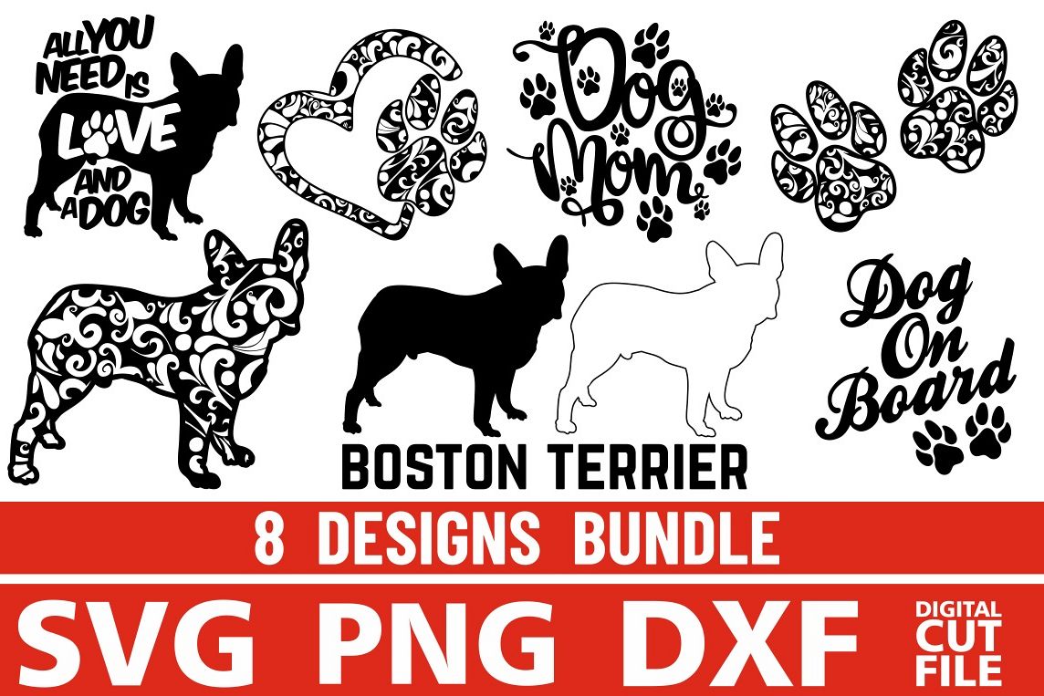 Download 8x Boston Terrier Bundle svg ,Dog Shapes svg, Silhouettes