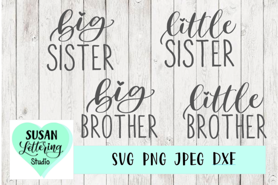 Big/Little Sister, Big/Little Brother Bundle SVG, Baby (414306) | Cut
