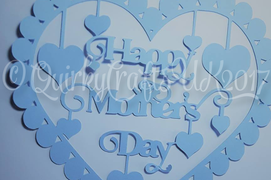 Happy Mother's Day with hearts papercutting template example image 1