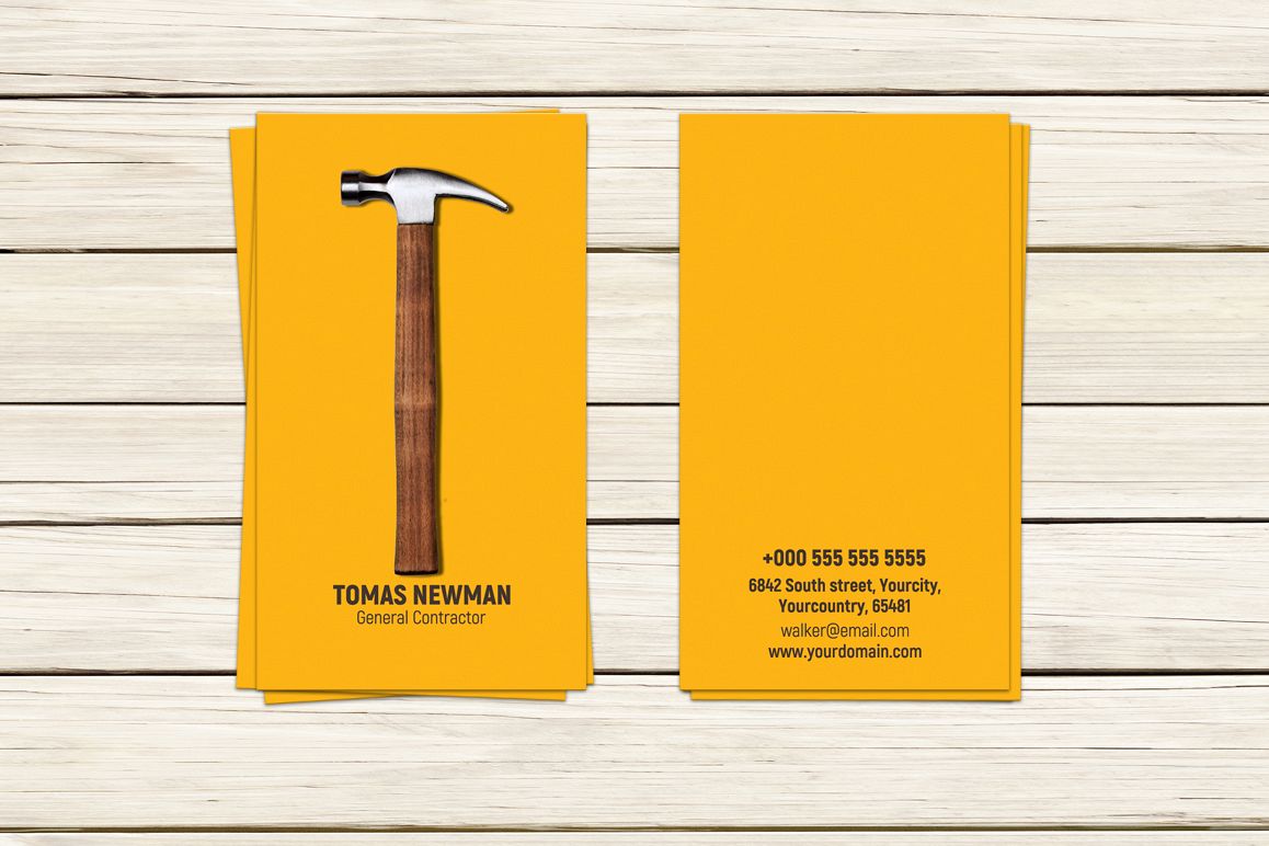 Contractor Builder Business Card example image 1