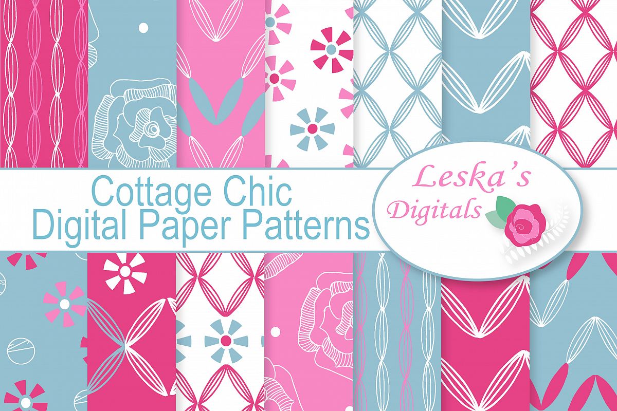 Cottage Chic Digital Paper example image 1