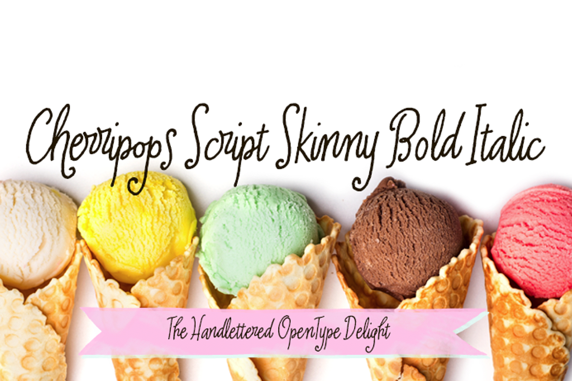 Cherripops Script Skinny Bold Italic example image 1