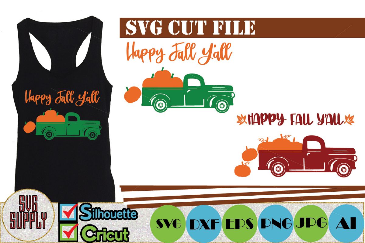 Happy Fall Yall SVG Cut File (135833) | Cut Files | Design Bundles