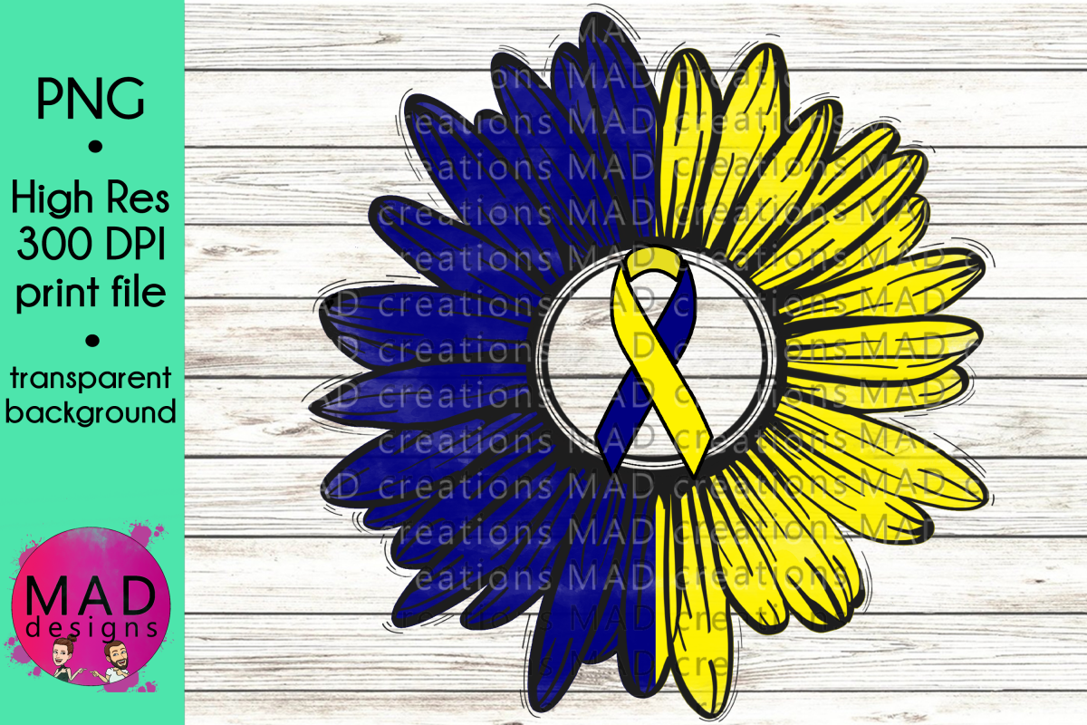 Down Syndrome Awareness - Rustic Sunflower Ribbon example image 1