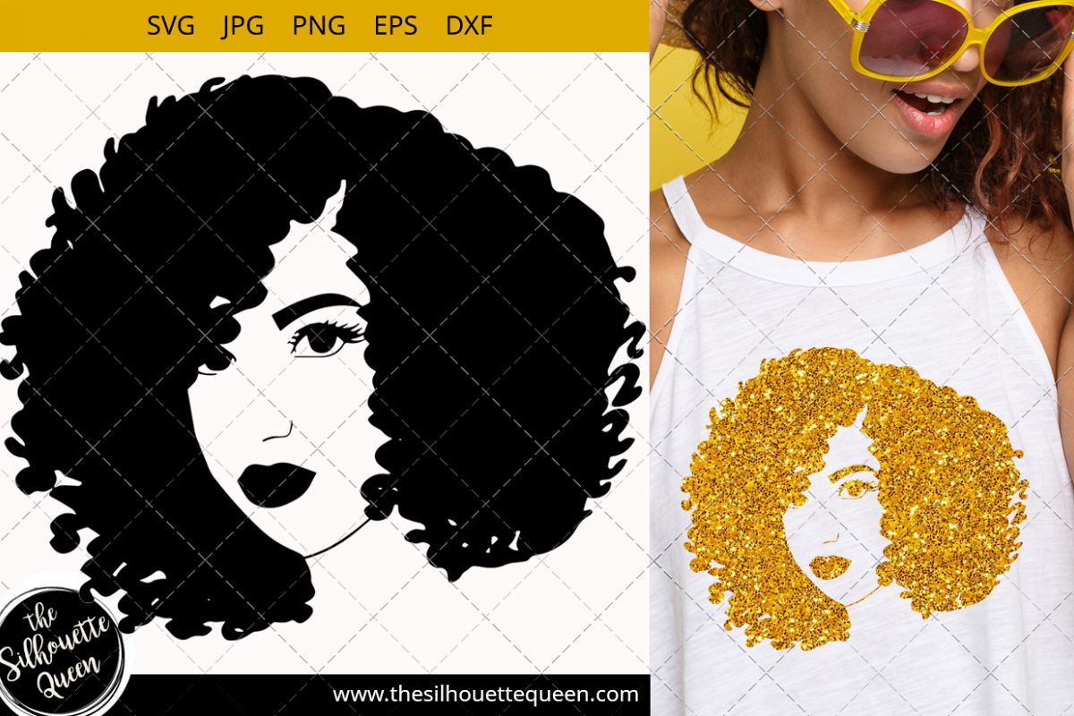 Download Afro Woman svg with Short Curly Kinky Weave, African ...