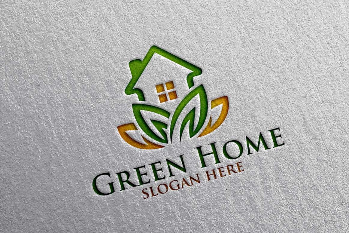 Real estate Logo, Green Home Logo 18 example image 1