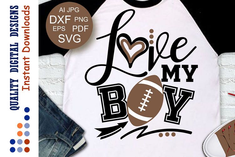 Football SVG Love my Boy example image 1