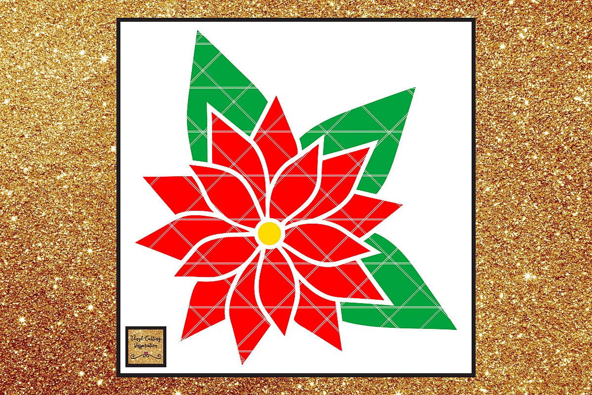 Download Christmas Svg, Poinsettia Flower Template, Flower svg dxf