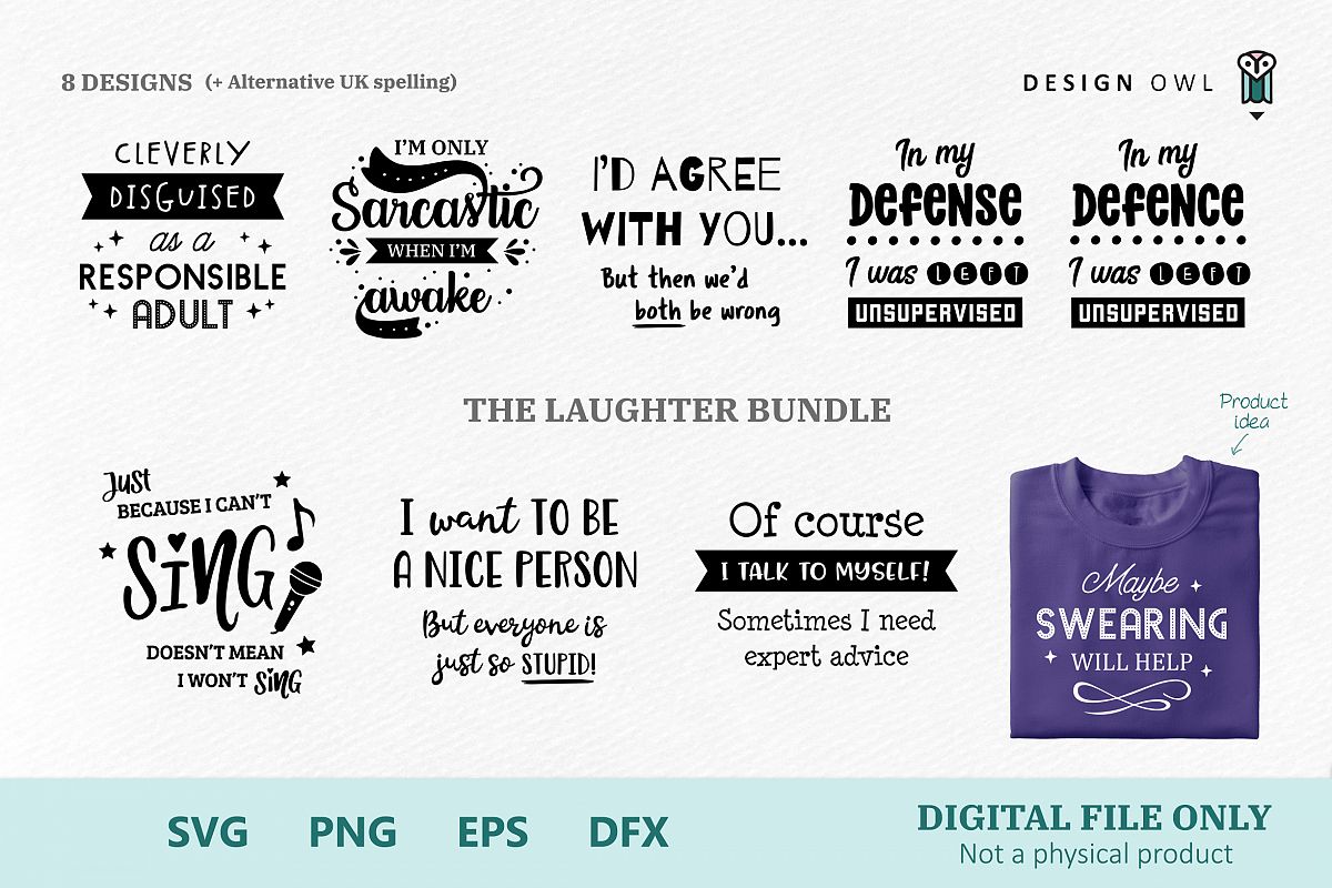 The Laughter Bundle - Funny SVG cut file Bundle example image 1