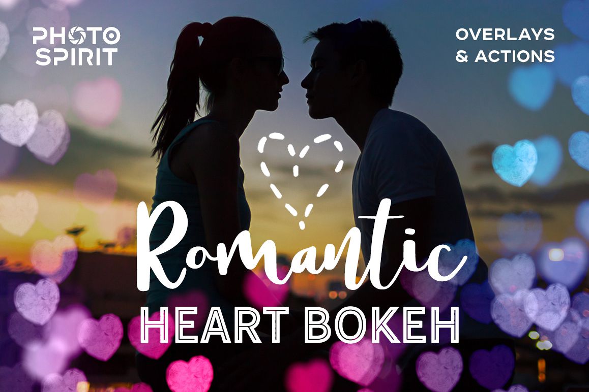 Romantic Heart Bokeh Photo Overlays example image 1