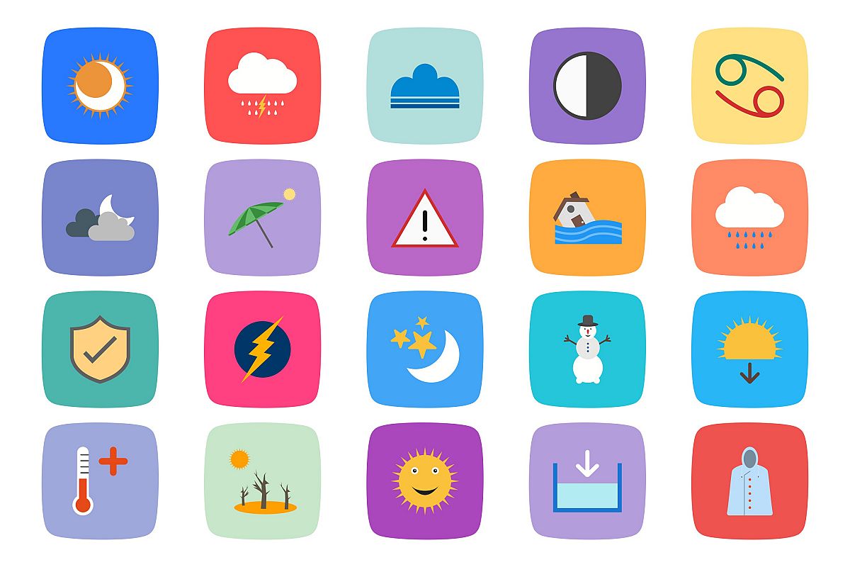 Set Of Weather And Season Icons example image 1