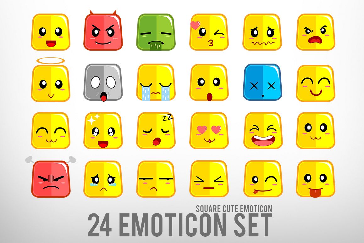 Square Cute Emoticon example image 1