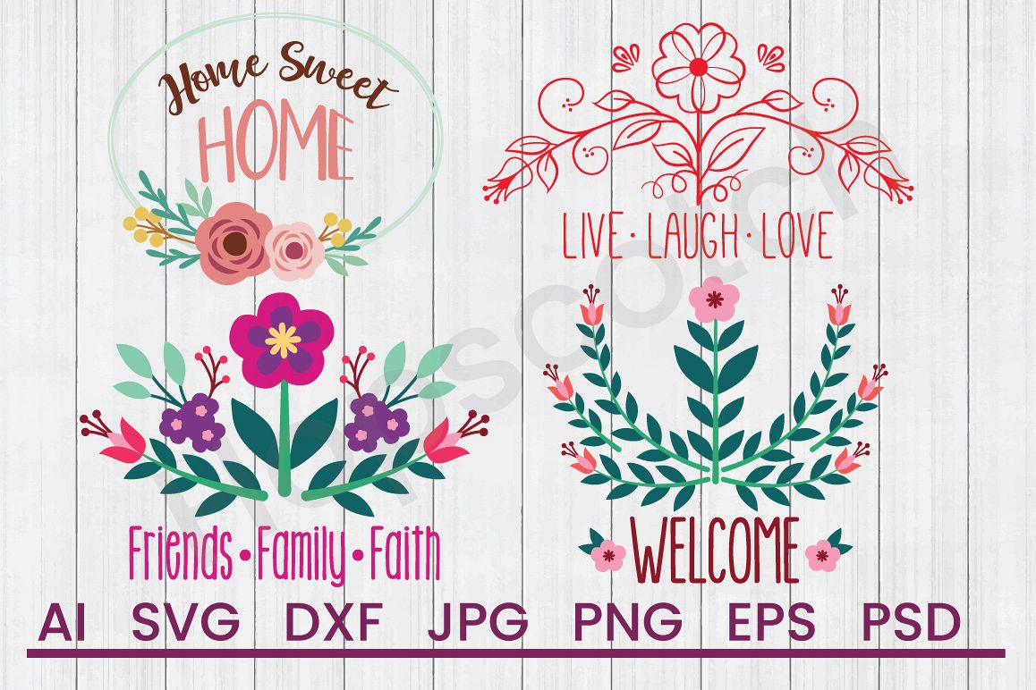 Home Sayings SVG Bundle, DXF File, Cuttable File example image 1