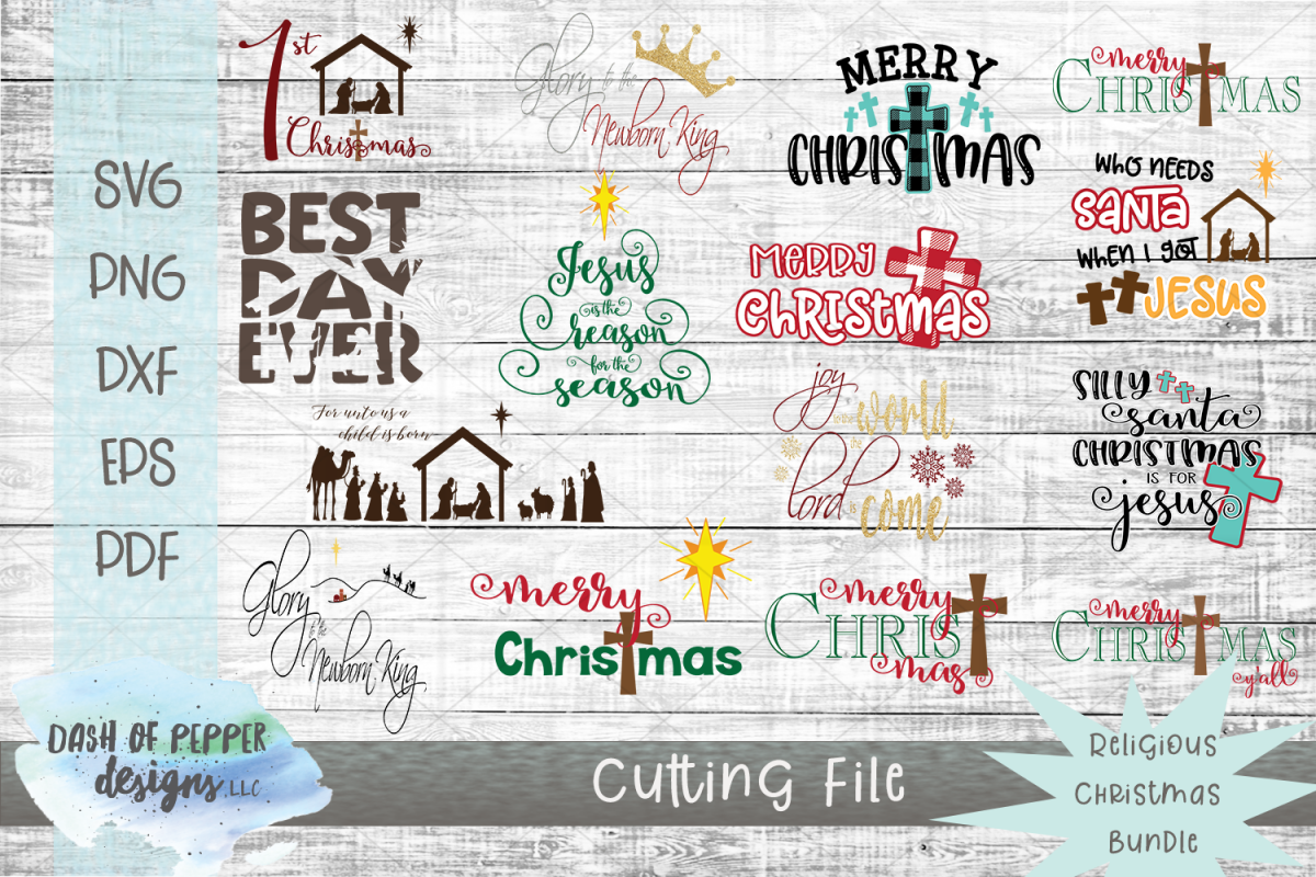 2018 Religious Christmas Bundle - 15 SVG Designs example image 1