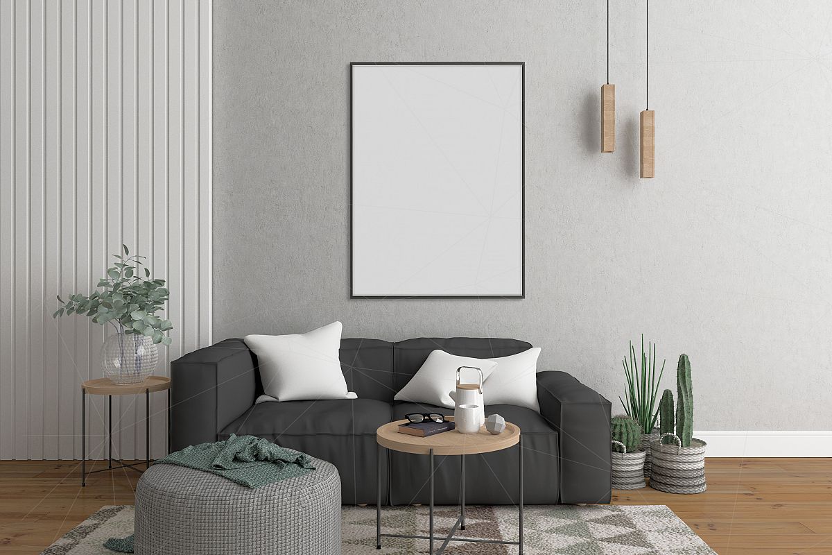 Interior mockup bundle - blank wall mock up example image 1