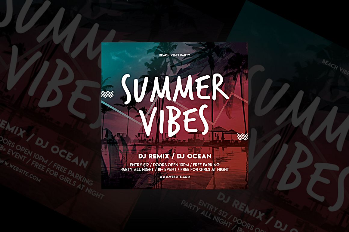 Summer Vibes Party Flyer example image 1