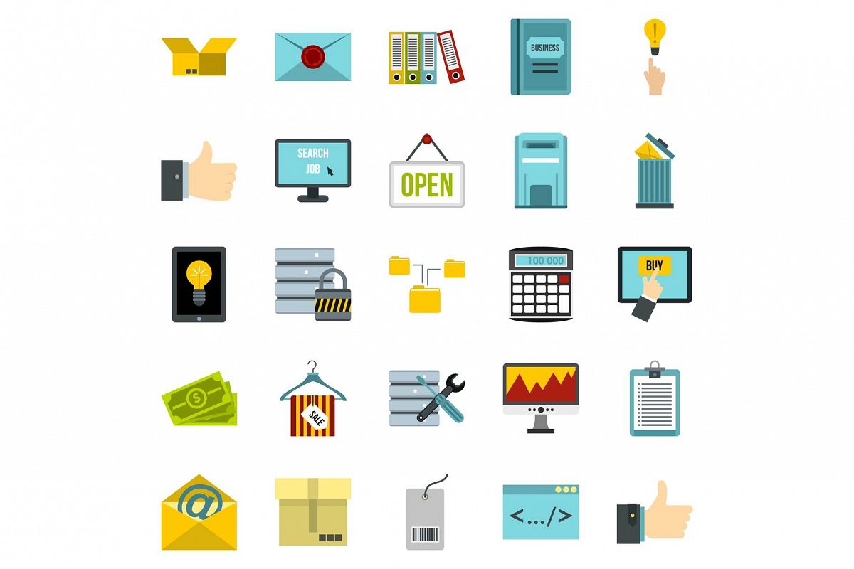 Strongbox icons set, cartoon style example image 1