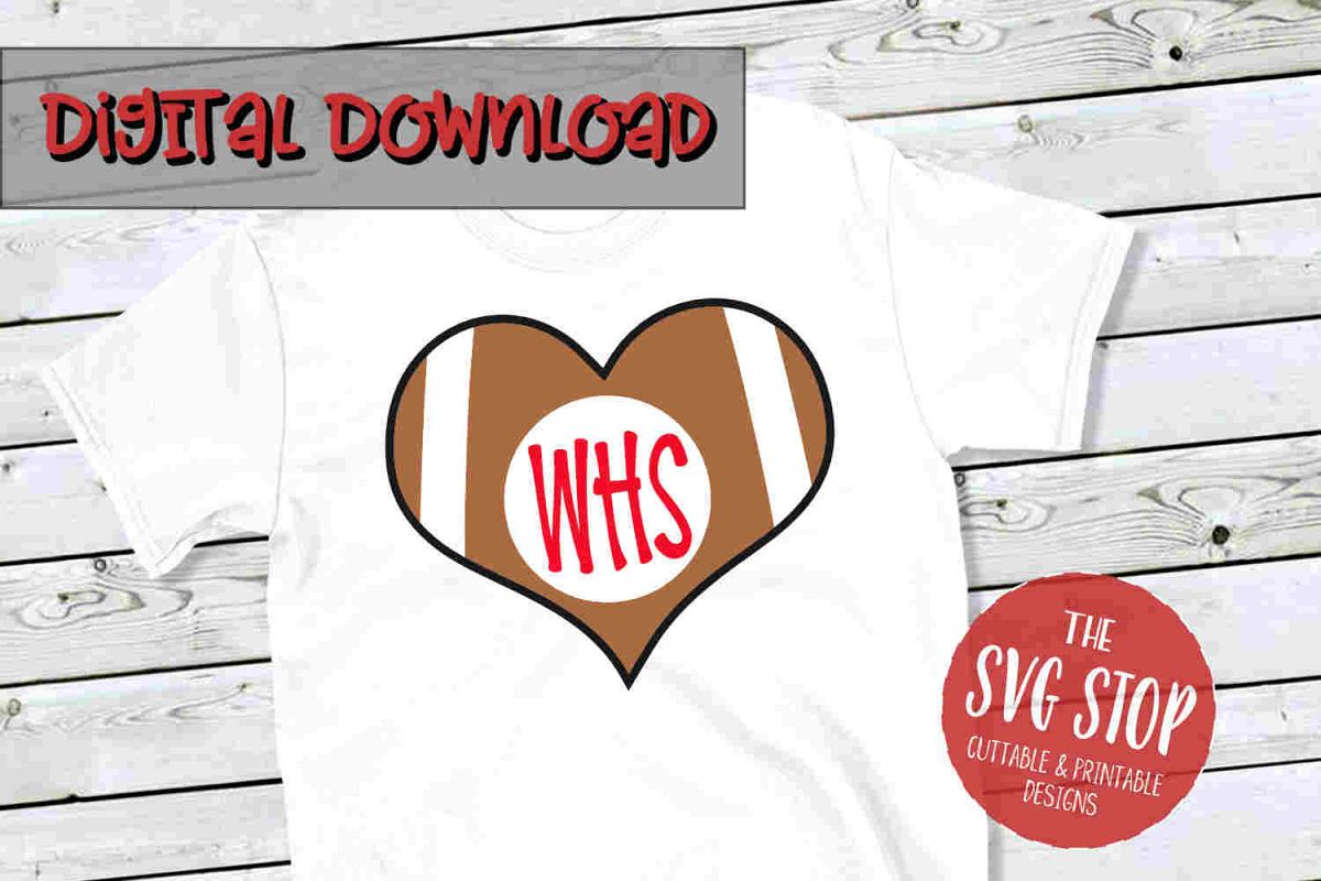 Heart Football 5-SVG, PNG, DXF example image 1