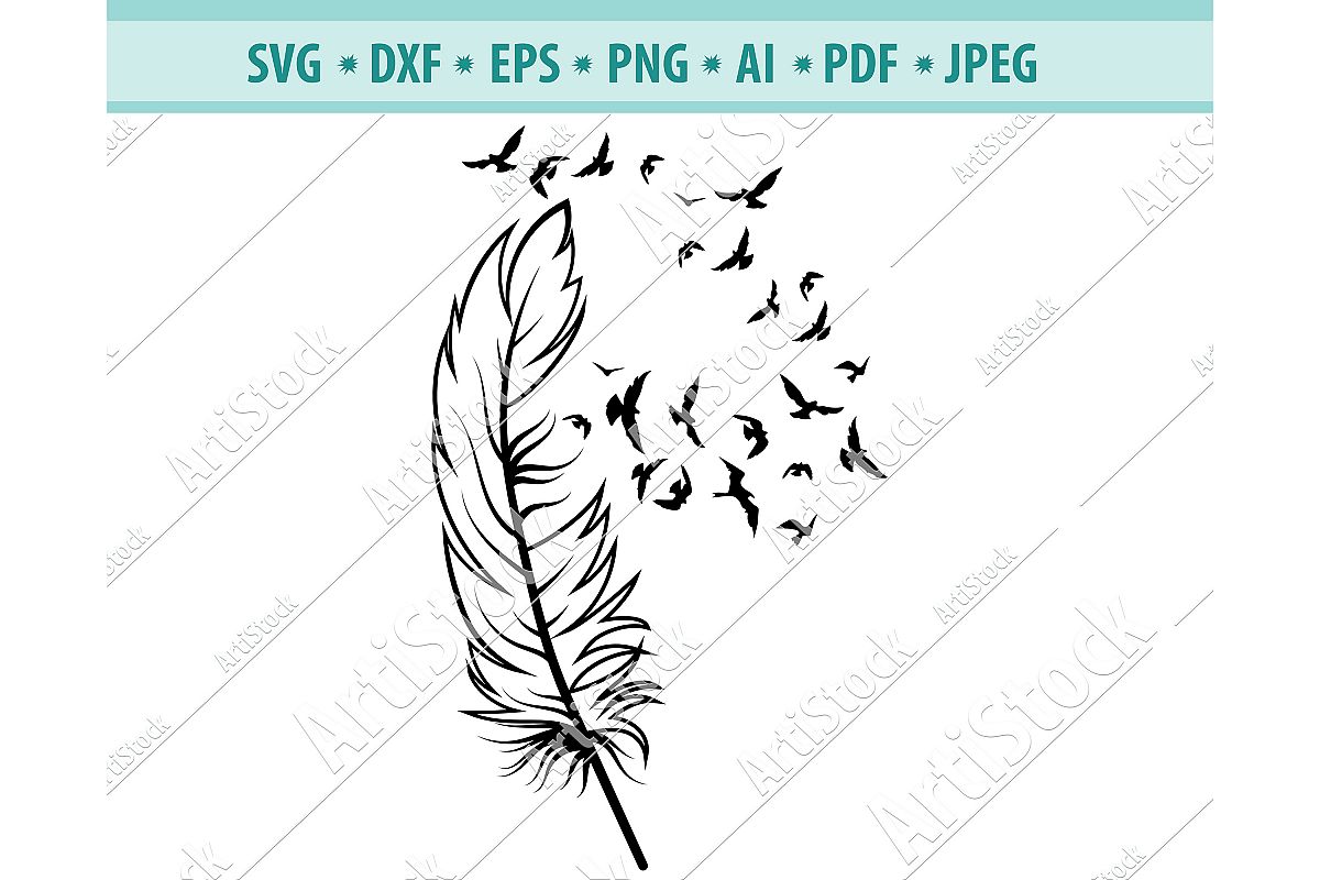 Download Feather to Birds Svg, Doves feathers Svg, Gift Dxf, Png, Eps