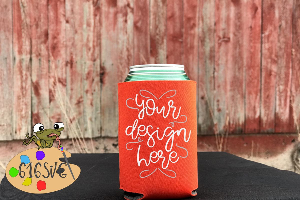 Tangerine Can Cooler Mockup example image 1