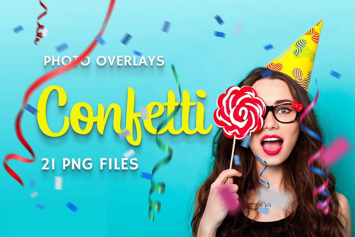 21 Confetti Photo Overlays example image 1