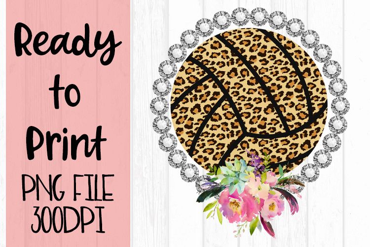 Bling Flowers Volleyball Ready to Print example image 1