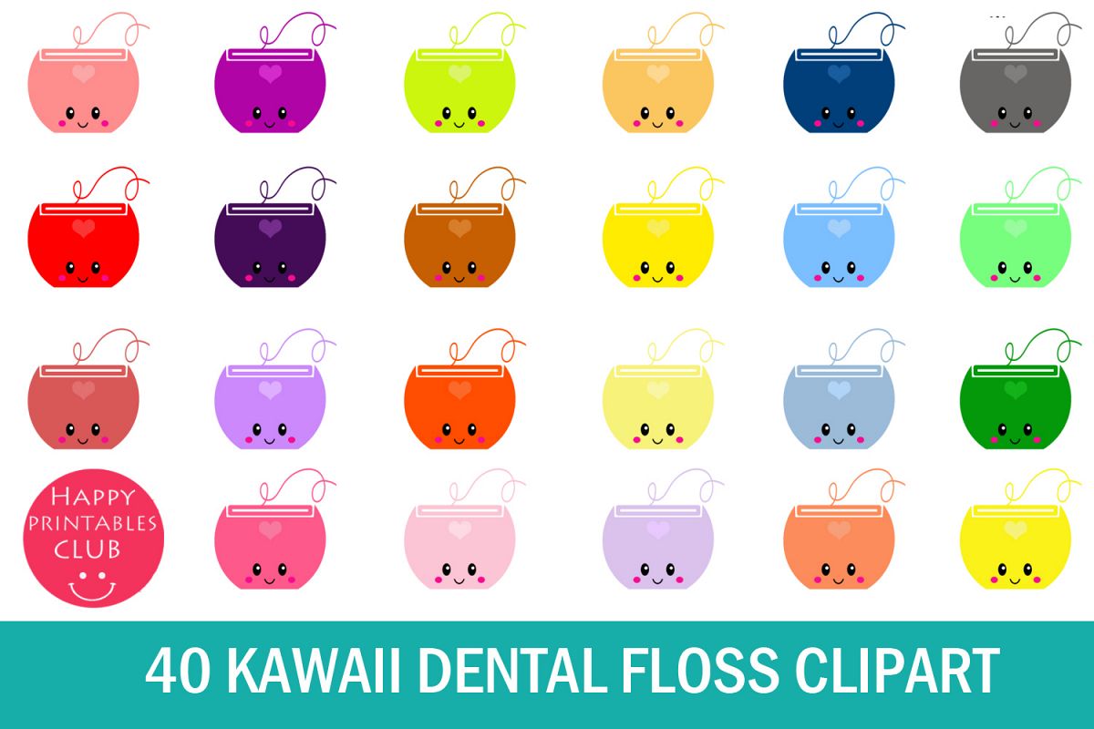 40 Kawaii Dental Floss Clipart- Dental Floss Clipart Images example image 1