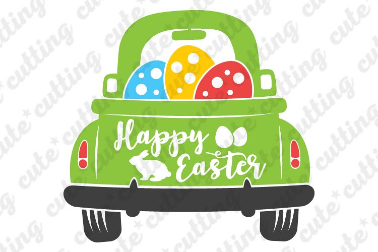 Easter Truck, truck with eggs svg, Happy Easter, Easter ...