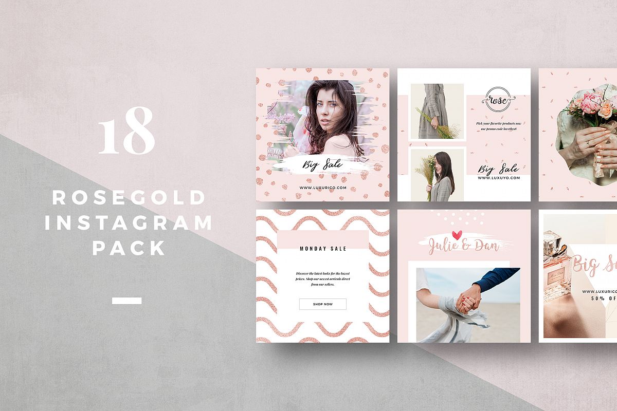 Rosegold Instagram Pack example image 1