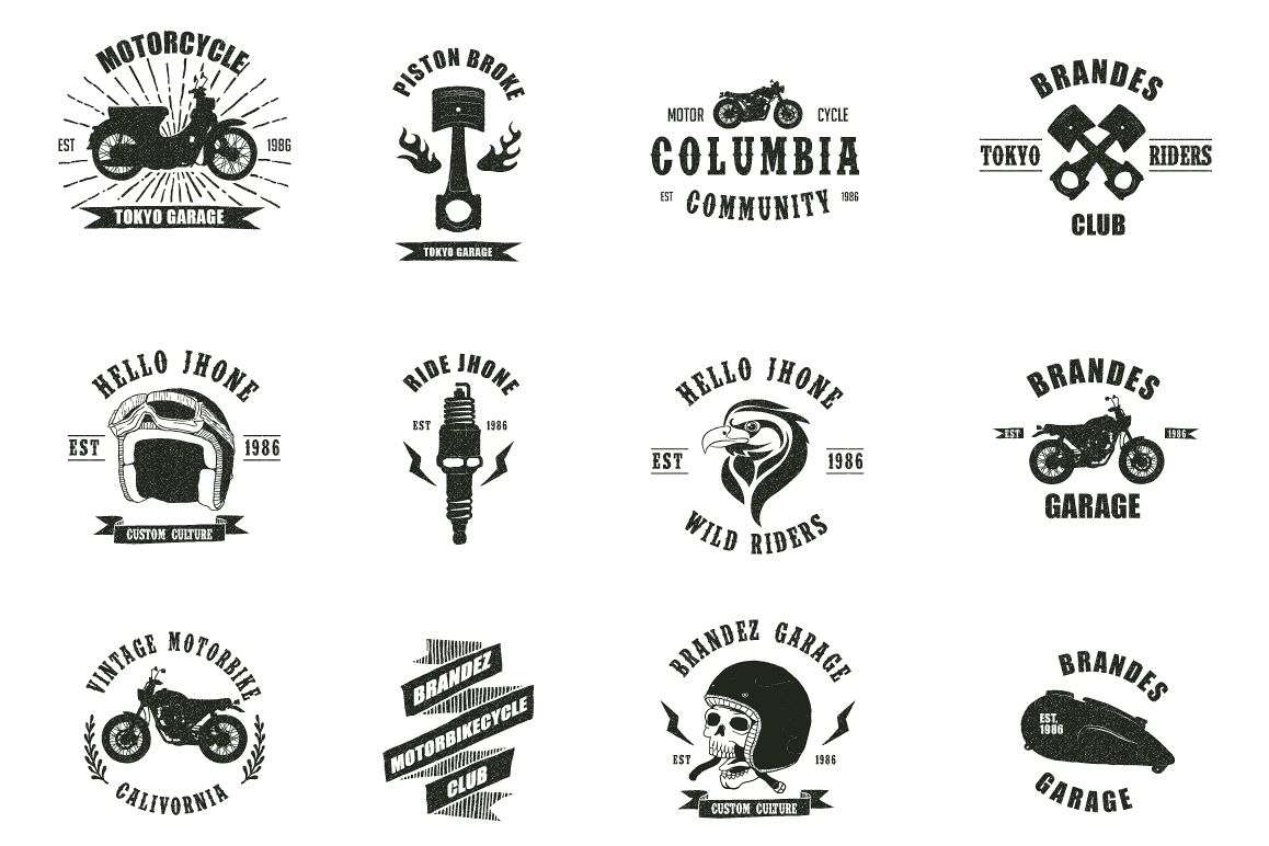 Vintage Badges Motorcycle example image 1