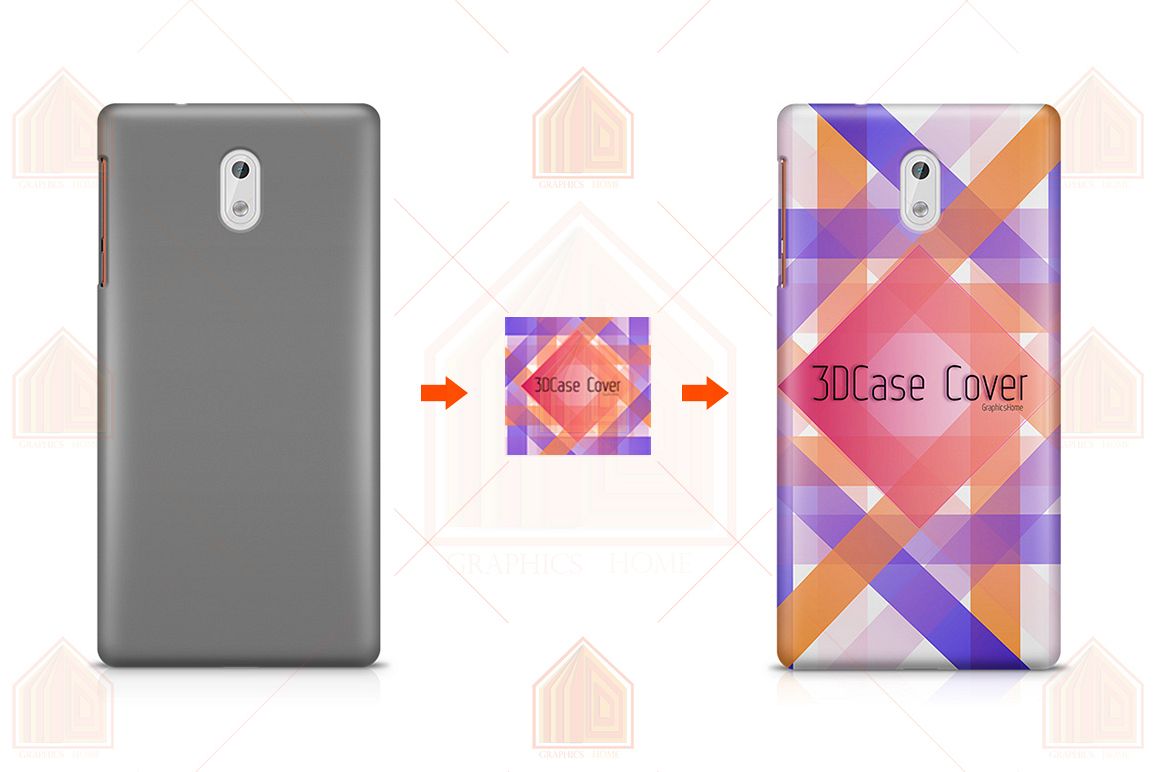 Nokia 3 3D Case Design Mockup Back View example image 1