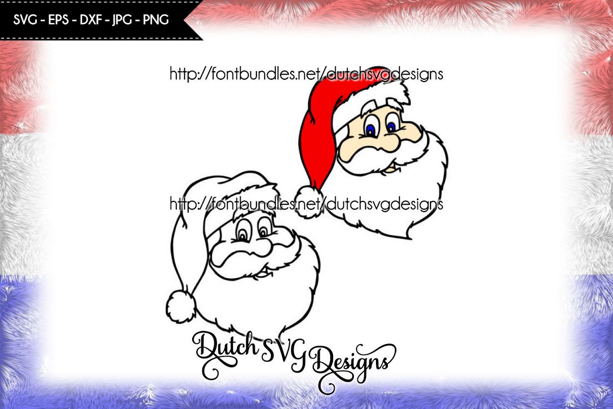 Santa Claus cutting file / printable, in Jpg Png SVG EPS DXF, for Cricut & Silhouette, christmas svg, santa svg, santa claus svg, cut file example image 1