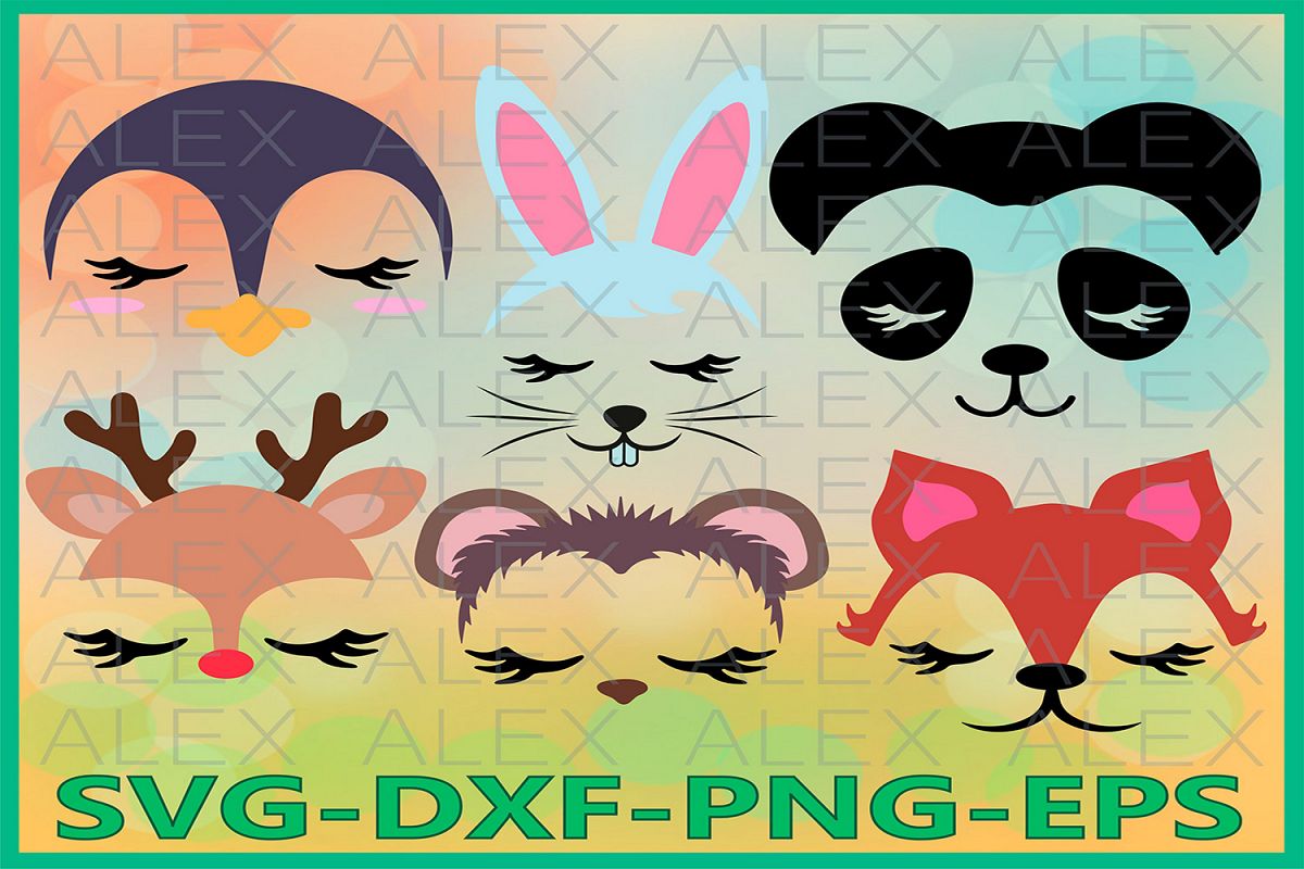 Animal Face Svg, Animal SVG, Girls Face Files svg, Eyelashes example image 1