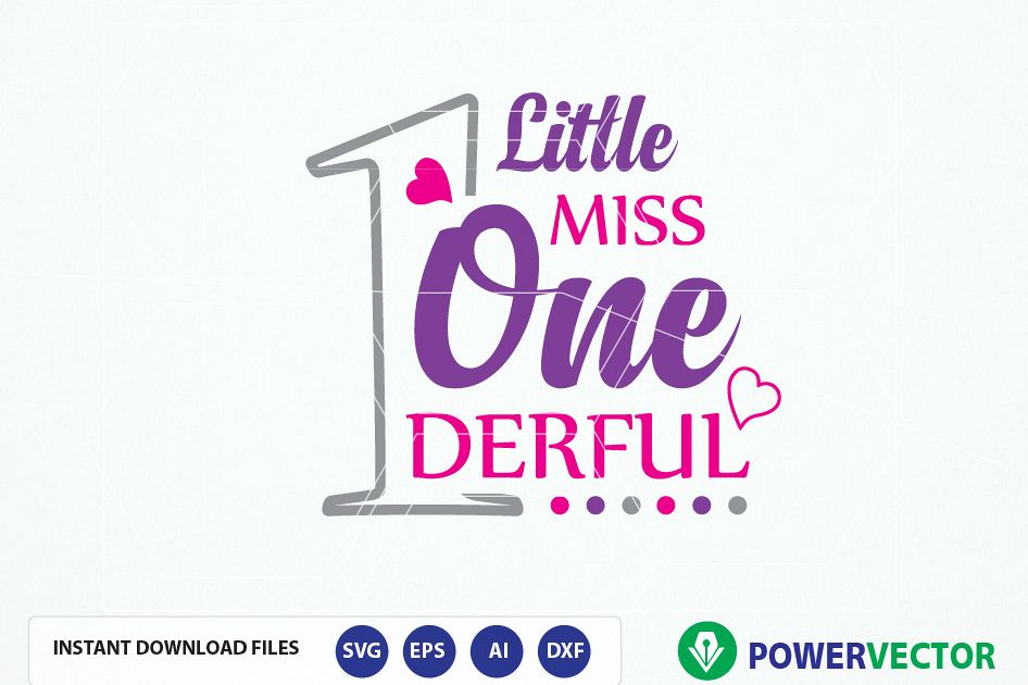 Download First Birthday Svg. Little Miss One derful Svg, Dxf, Png ...